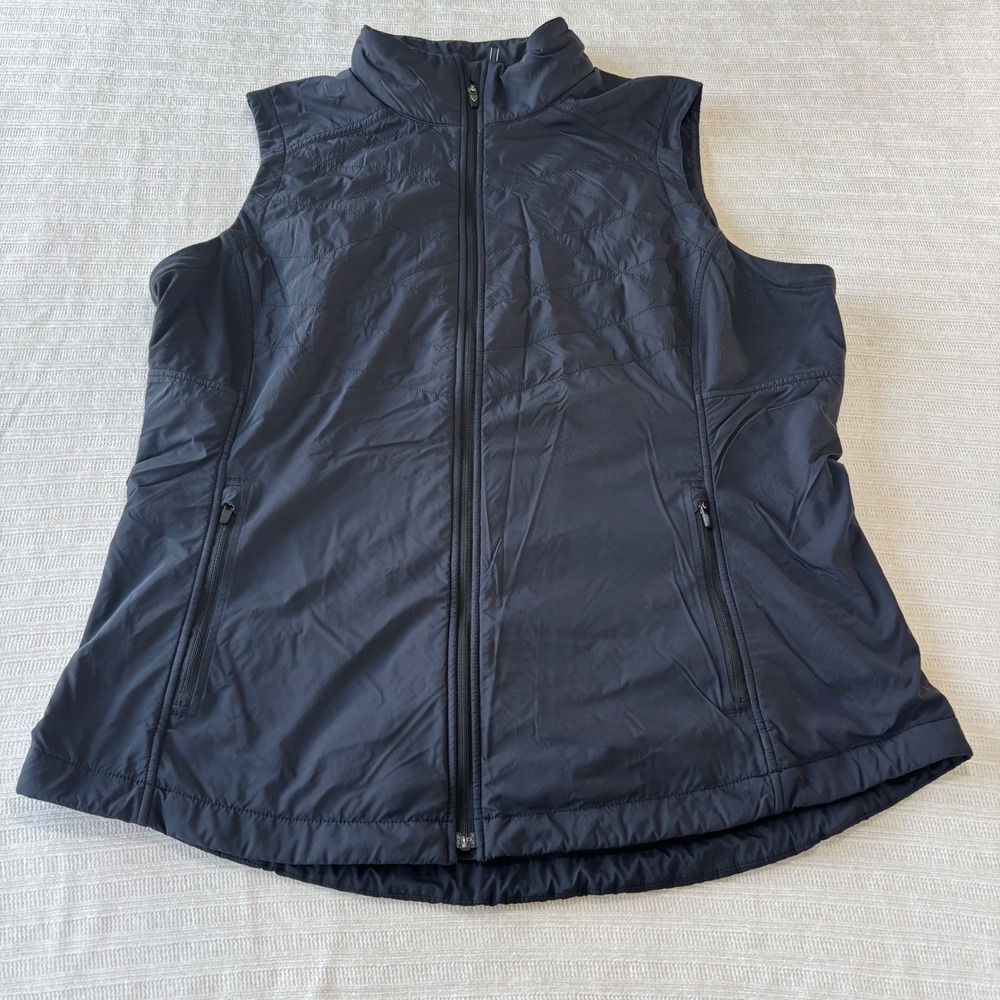 Kuhl The One Vest Womens L Black Temperature Regulating Full Zip Puffer Fleece